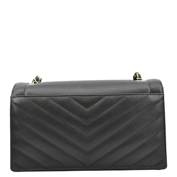 CHANEL CC Flap Chevron Stitched Leather Shoulder Bag Black