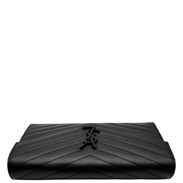 YVES SAINT LAURENT Cassandre Matelasse Chain Wallet Crossbody Bag Black