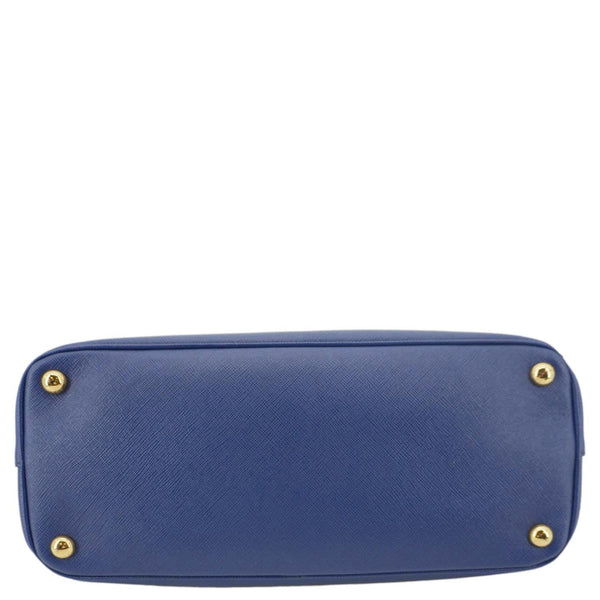 PRADA Galleria Double Zip Medium Saffiano Lux Leather Tote Bag Blue