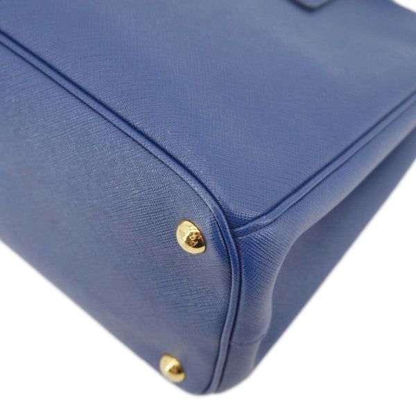 PRADA Galleria Double Zip Medium Saffiano Lux Leather Tote Bag Blue