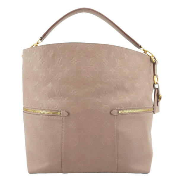 LOUIS VUITTON Melie Monogram Empreinte Leather Hobo Shoulder Bag Beige