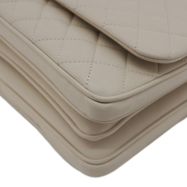 CHANEL Citizen Chic Flap Medium Quilted Leather Crossbody Bag White