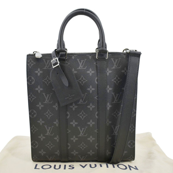 LOUIS VUITTON Sac Plat Monogram Eclipse Tote Shoulder Bag Black