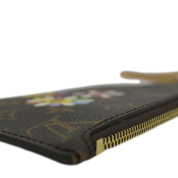 LOUIS VUITTON Neverfull Monogram Canvas Pochette Wristlet Pouch Brown