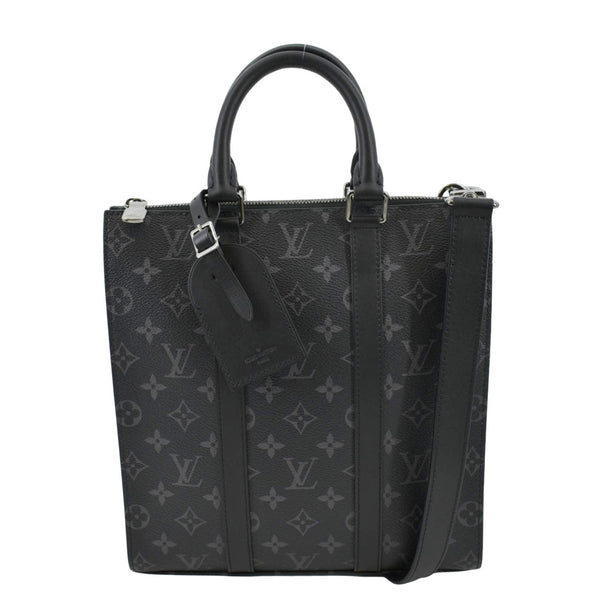 LOUIS VUITTON Sac Plat Monogram Eclipse Tote Shoulder Bag Black