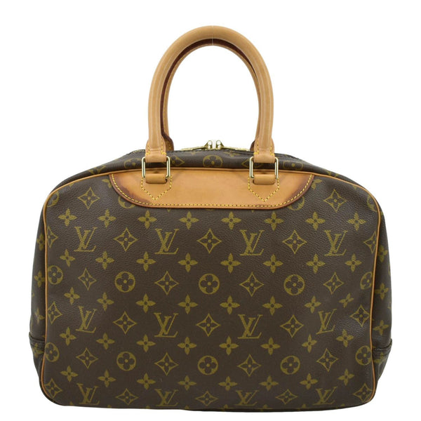 LOUIS VUITTON Deauville Bowling Monogram Canvas Satchel Bag Brown