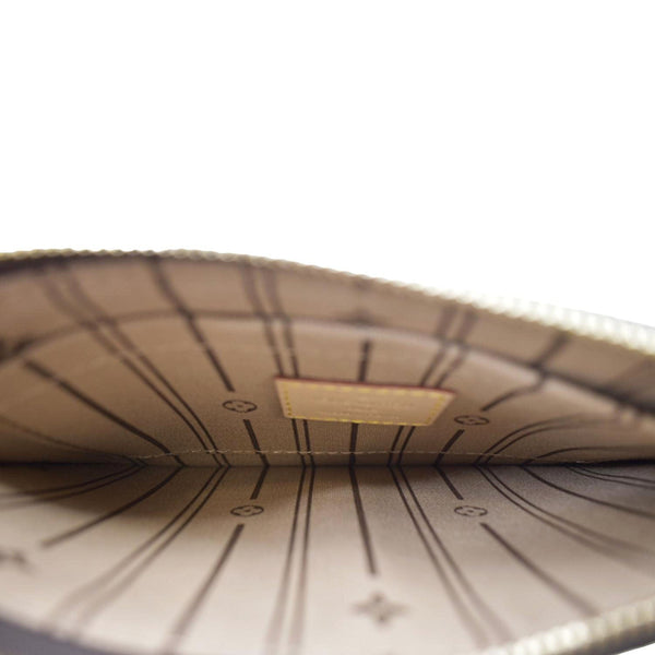 LOUIS VUITTON Neverfull Monogram Canvas Pochette Wristlet Pouch Brown