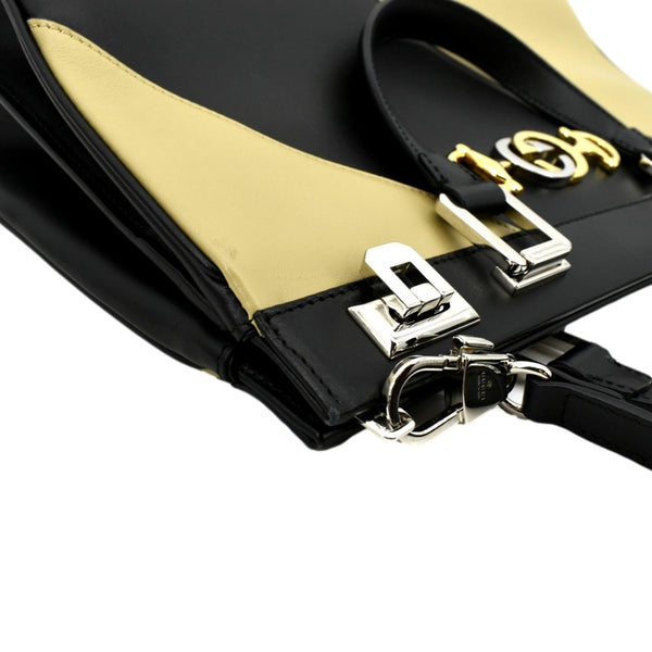 GUCCI Medium Zumi Diagonal Stripe Leather Top Handle Shoulder Bag Beige 564714