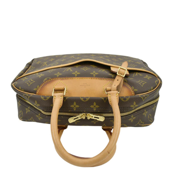 LOUIS VUITTON Deauville Bowling Monogram Canvas Satchel Bag Brown