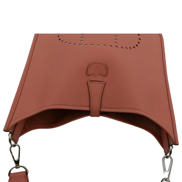 HERMES Evelyne PM III Clemence Leather Crossbody Bag Crevette