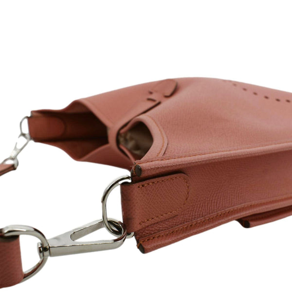 HERMES Evelyne PM III Clemence Leather Crossbody Bag Crevette