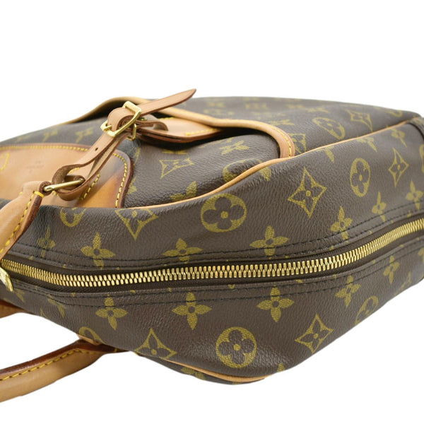 LOUIS VUITTON Deauville Bowling Monogram Canvas Satchel Bag Brown