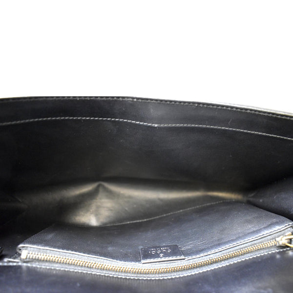 GUCCI Lady Buckle Leather Clutch Black 323653