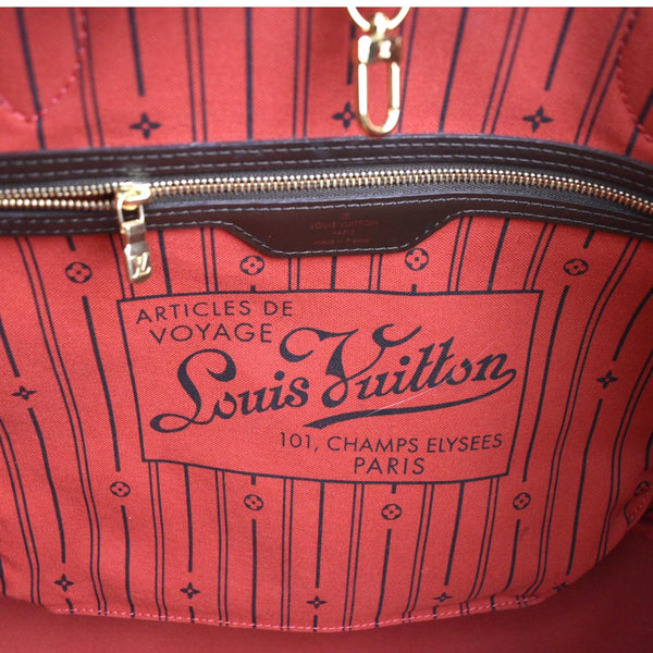 LOUIS VUITTON Neverfull GM Damier Ebene Tote Shoulder Bag Brown