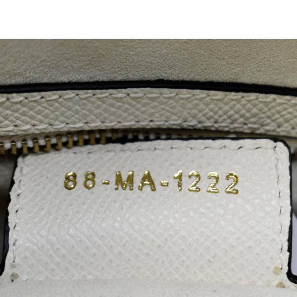 CHRISTIAN DIOR Saddle Grained Calfskin Leather Shoulder Bag Ivory