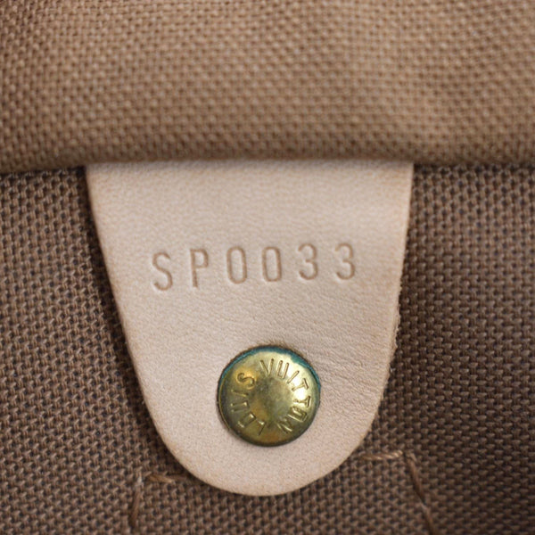 LOUIS VUITTON Speedy 25 Monogram Canvas Satchel Bag Brown