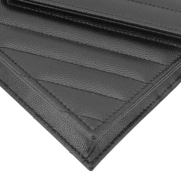 YVES SAINT LAURENT Cassandre Leather Wallet On Chain Crossbody Bag Black