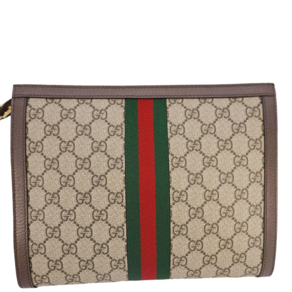 GUCCI Ophidia GG Supreme Canvas Zip Pouch Beige 625549
