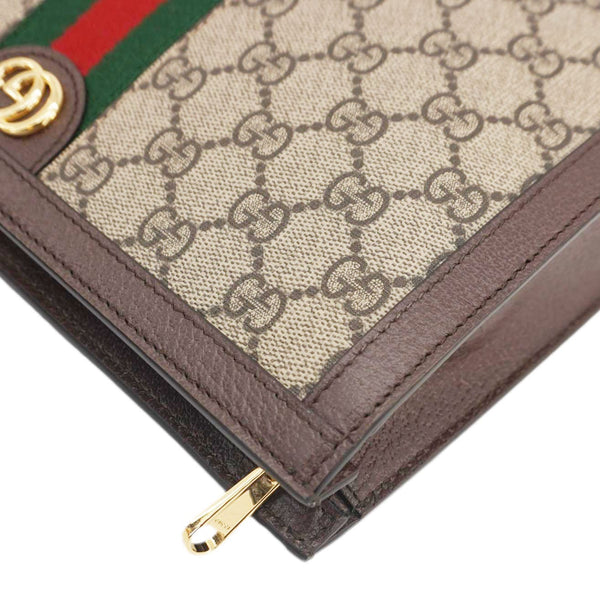GUCCI Ophidia GG Supreme Canvas Zip Pouch Beige 625549