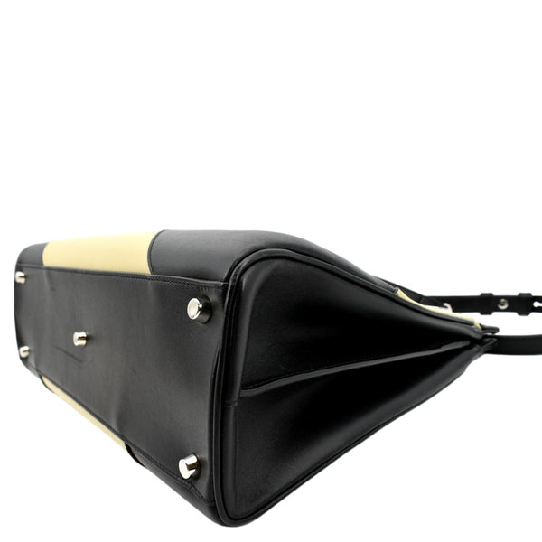 GUCCI Medium Zumi Diagonal Stripe Leather Top Handle Shoulder Bag Beige 564714