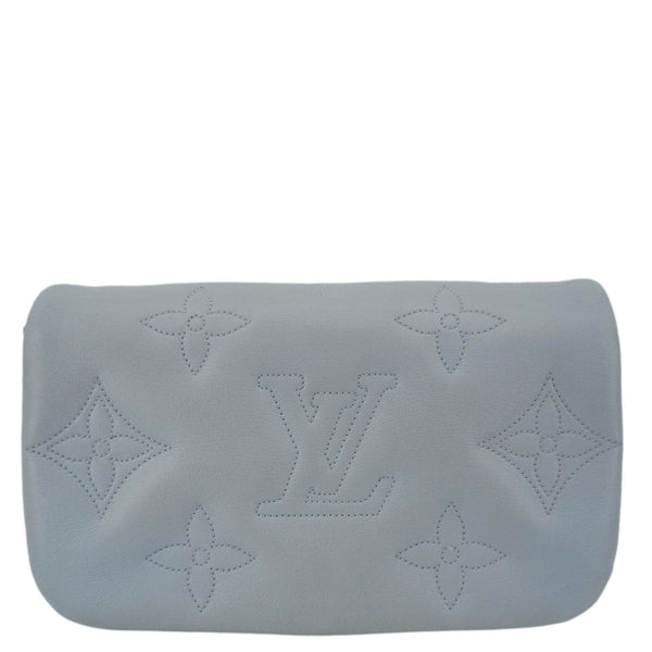 LOUIS VUITTON Calfskin Bubblegram Leather Wallet on Strap Bag Light Blue