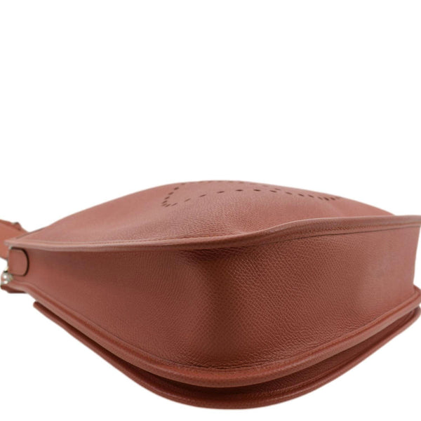 HERMES Evelyne PM III Clemence Leather Crossbody Bag Crevette