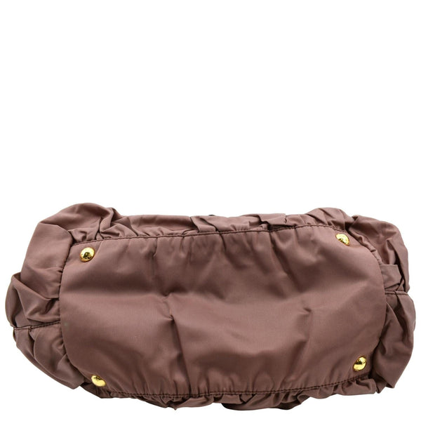 Prada Tessuto Origami Pleated Ruffled Nylon Tote Bag - Bottom