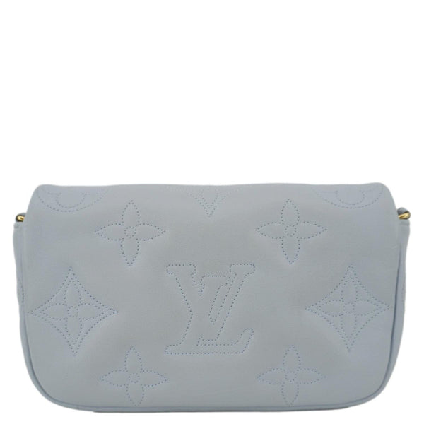 LOUIS VUITTON Calfskin Bubblegram Leather Wallet on Strap Bag Light Blue