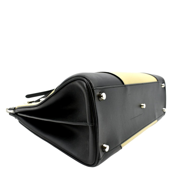 GUCCI Medium Zumi Diagonal Stripe Leather Top Handle Shoulder Bag Beige 564714