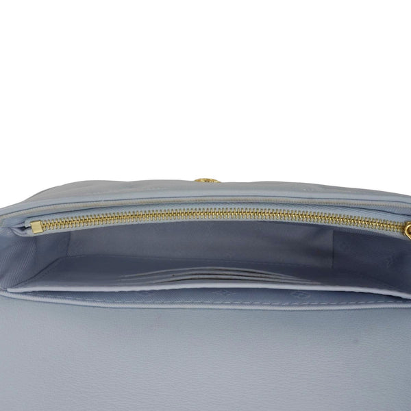 LOUIS VUITTON Calfskin Bubblegram Leather Wallet on Strap Bag Light Blue