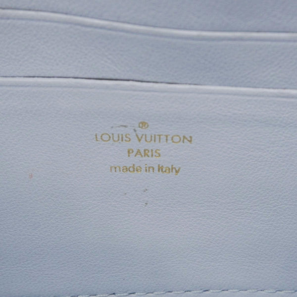 LOUIS VUITTON Calfskin Bubblegram Leather Wallet on Strap Bag Light Blue
