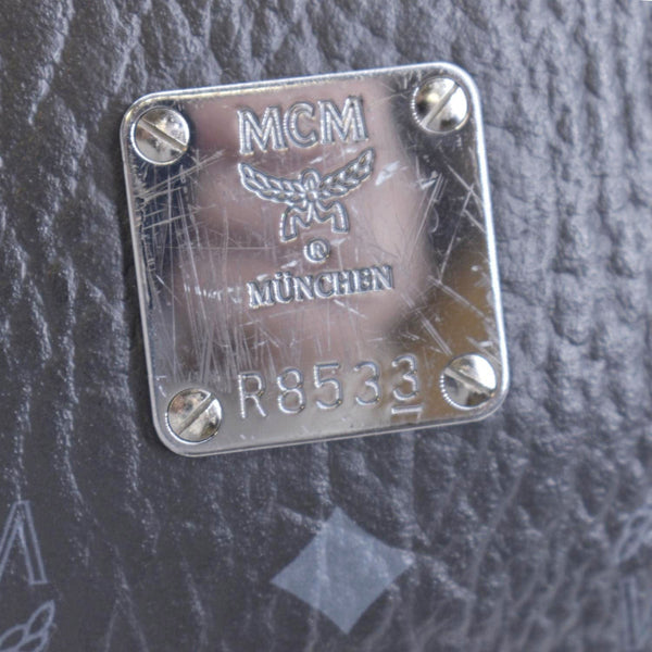 MCM Drawstring Visetos Canvas Bucket Bag Black