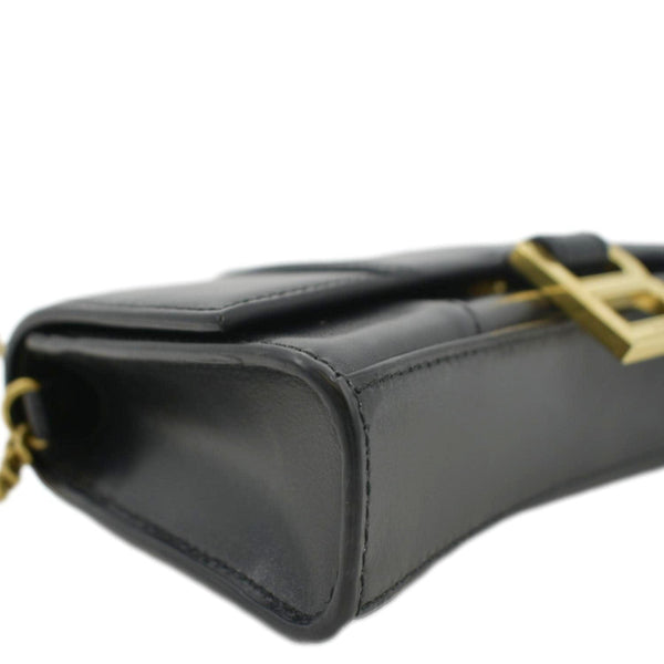 BALENCIAGA Hourglass Leather Chain Wallet Shoulder Bag Black