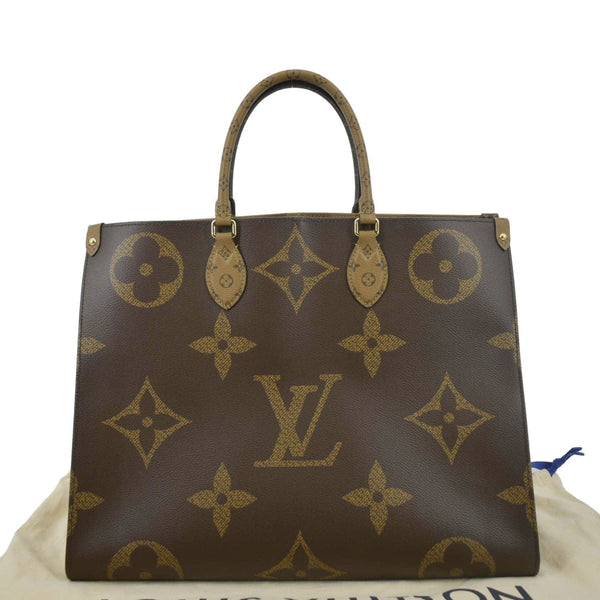 LOUIS VUITTON Onthego GM Giant Monogram Canvas Tote Bag Brown