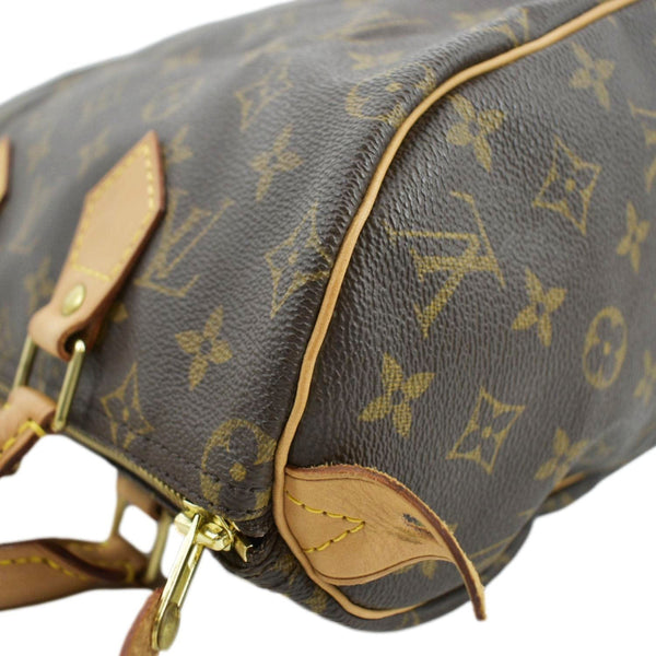 LOUIS VUITTON Speedy 25 Monogram Canvas Satchel Bag Brown