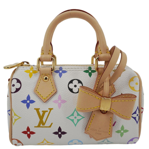 LOUIS VUITTON Nano Speedy Murakami Monogram Multicolor Canvas Shoulder Bag White