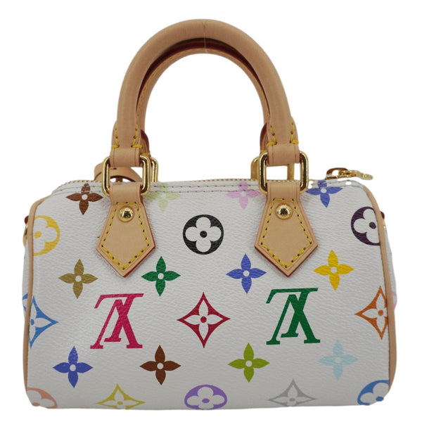 LOUIS VUITTON Nano Speedy Murakami Monogram Multicolor Canvas Shoulder Bag White
