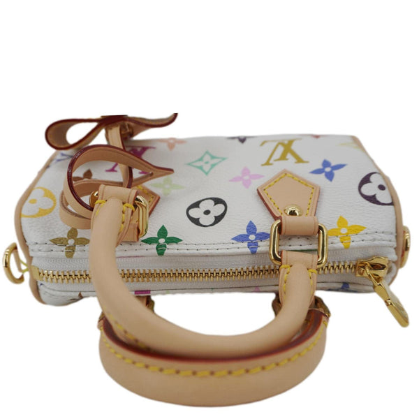 LOUIS VUITTON Nano Speedy Murakami Monogram Multicolor Canvas Shoulder Bag White