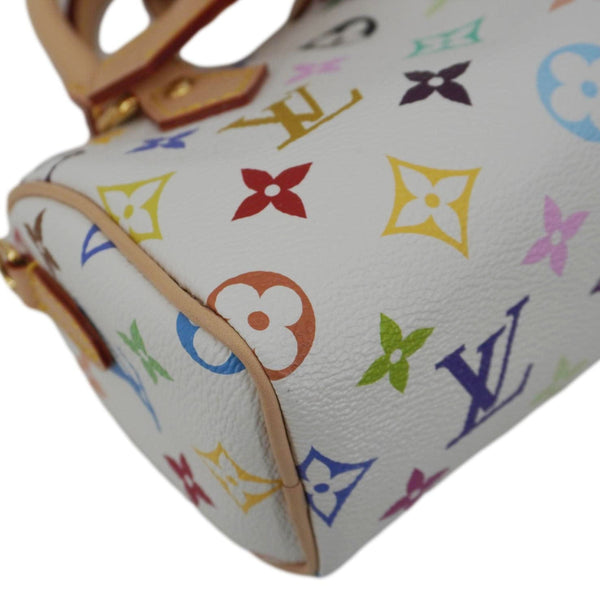 LOUIS VUITTON Nano Speedy Murakami Monogram Multicolor Canvas Shoulder Bag White