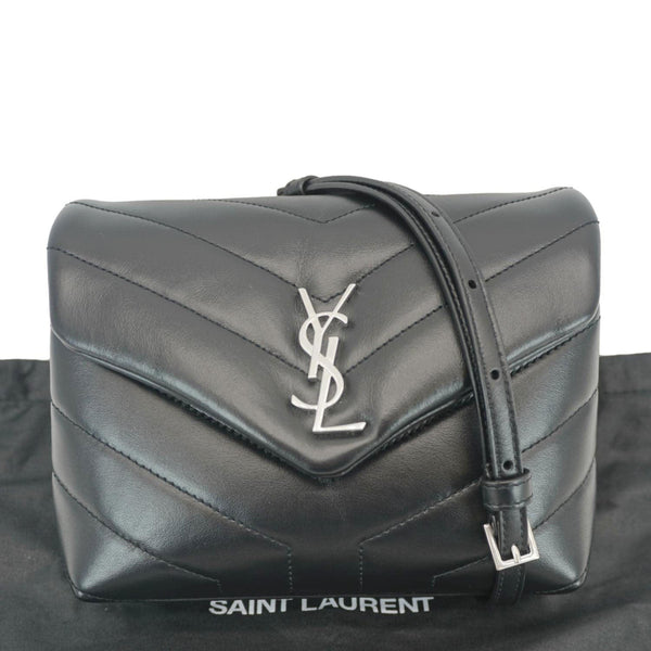 YVES SAINT LAURENT Loulou Toy Matelasse Leather Crossbody Bag Black