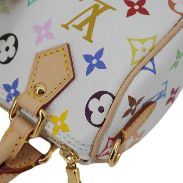 LOUIS VUITTON Nano Speedy Murakami Monogram Multicolor Canvas Shoulder Bag White