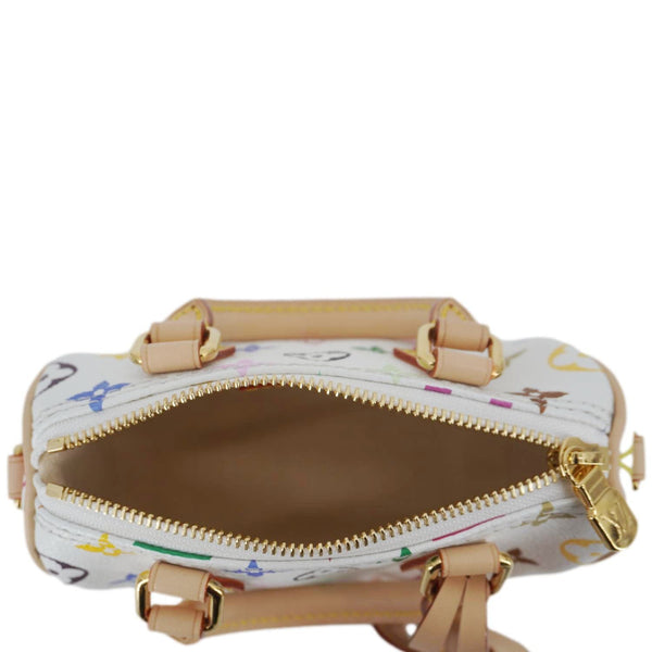 LOUIS VUITTON Nano Speedy Murakami Monogram Multicolor Canvas Shoulder Bag White