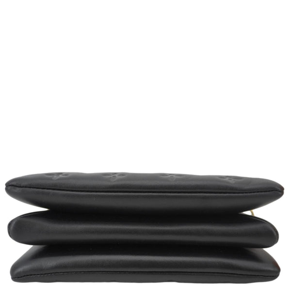 LOUIS VUITTON Coussin BB Monogram Embossed Leather Shoulder Bag Black