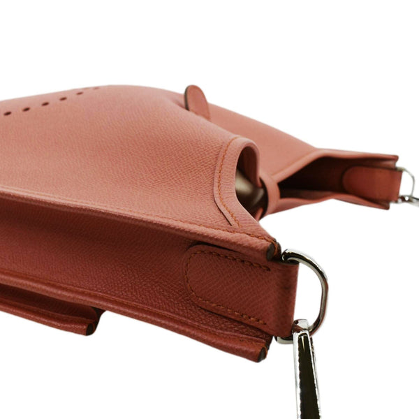 HERMES Evelyne PM III Clemence Leather Crossbody Bag Crevette