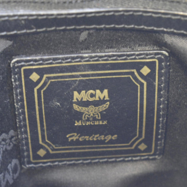 MCM Drawstring Visetos Canvas Bucket Bag Black