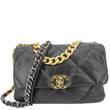 CHANEL 19 Flap Large Lambskin Leather Shoulder Bag Black