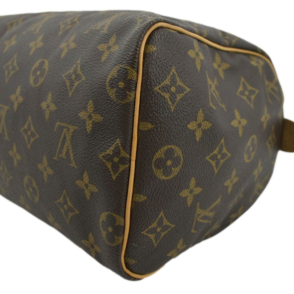 LOUIS VUITTON Speedy 25 Monogram Canvas Satchel Bag Brown
