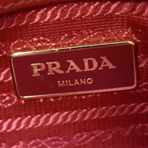 PRADA Promenade Small Saffiano Patent Leather Shoulder Bag Red