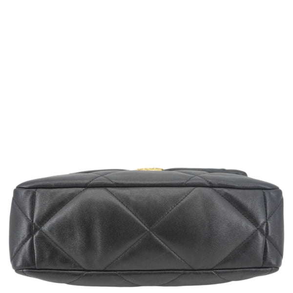 CHANEL 19 Flap Large Lambskin Leather Shoulder Bag Black
