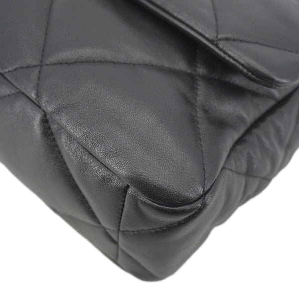 CHANEL 19 Flap Large Lambskin Leather Shoulder Bag Black